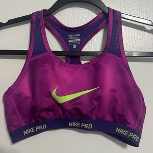 Nike Pro Girls Purple Raceback Sports Bra